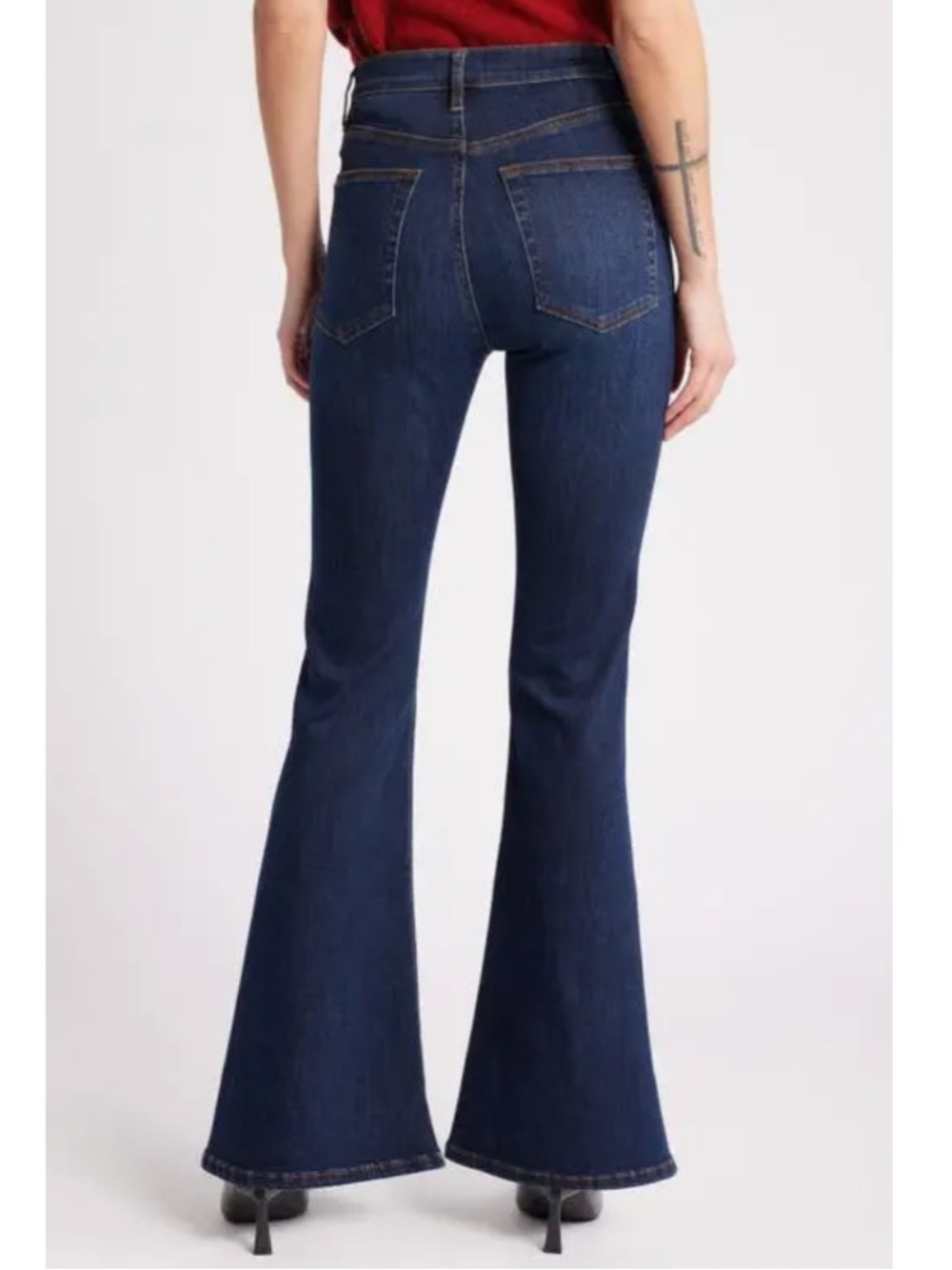 NWT Frame Denim Dark Indigo High-Rise Flare Jeans Size 24 - Picture 7 of 16